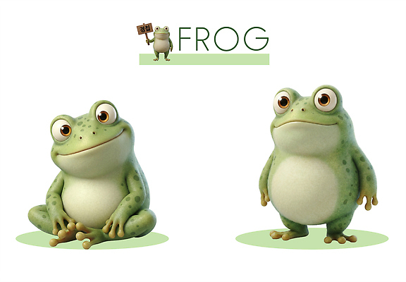 캐릭터 감정 컬러 동물캐릭터 2 모션 개구리 양서류 3D 생태계 파일형식 동물 환경 초록색 앉기 포즈 즐거움 디자인 자연 생물 그림 표현 두개 PSD 개구리캐릭터 3D캐릭터 편집이미지 편집3D
