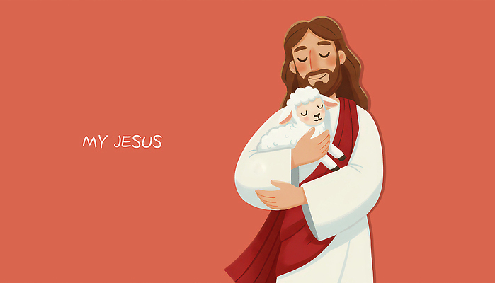 PSD 동물 기독교 종교 상징 백그라운드 일러스트 안기 따뜻함 사랑 표현 양 예수 메시지 양치기 그림 신앙생활 국내일러스트 직업 감정 포유류 모션 신_종교 파일형식