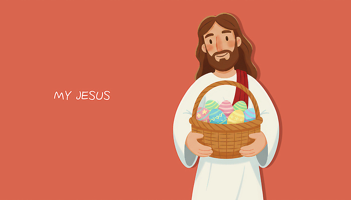 종교 디저트 이벤트 신체부위 신_종교 파일형식 예수 바구니 사탕 상징 캐릭터 컬러 백그라운드 손 옷 표정 기독교 축제 그림 예술 전통 기념일 일러스트 국내일러스트 PSD