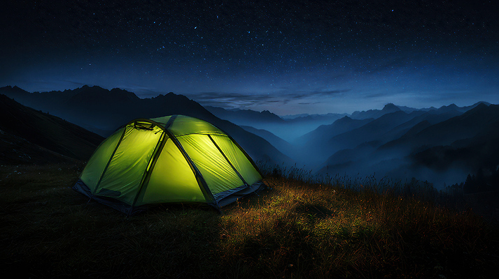 JPG 편집이미지 별 여행 자연 조명 산 텐트 풍경 야외 우주 고요 캠핑 탐험 고산지대 편집실사 AI포토 AI콘텐츠 자연요소 레저 캠핑도구 CG 생태계 파일형식
