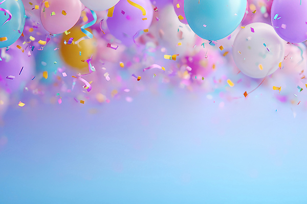 JPG 편집이미지 감정 어린이 컬러 하늘 이벤트 성인 장식 파티 축제 축하 생일 즐거움 꽃가루 풍선 색종이 행진 이미지편집 AI컴퓨터그래픽 AI콘텐츠 기념일 종이 컨셉 모션 사람 가루 파일형식