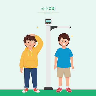 남자 감정 어린이 신체 관계 놀이 표정 사람 측정 키_신체 파일형식 벡터 소년 미소 모션 백그라운드 장면 행복 자신감 체중계 친구 즐거움 건강 놀이터 성장 일러스트 국내일러스트 AI파일 키재기