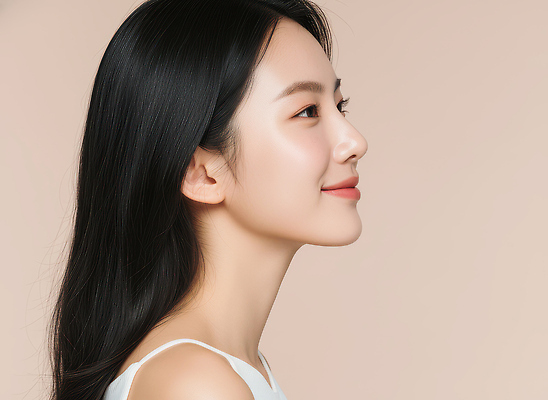 JPG 편집이미지 긴머리 헤어스타일 여자 얼굴 포즈 백그라운드 조명 옆모습 촬영 피부 뷰티풀 프로필 의료성형뷰티 편집실사 AI인물포토 AI콘텐츠 뷰포인트 사람 신체부위 CG 파일형식 AI포토