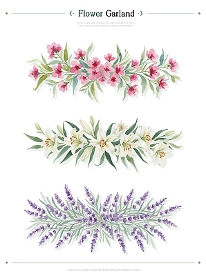 식물 꽃잎 꽃 예술 컬러 잎 일러스트 자연 수채화 장식 농사 화환 전시 솜 그림 가랜드 구성 생화 국내일러스트 AI파일 농업 파티용품 생태계 파일형식 벡터