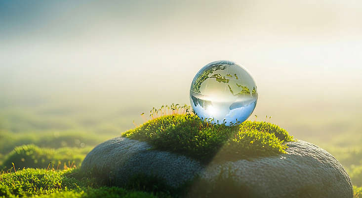 JPG 편집이미지 지구 자연 생명 아침 이끼 풍경 햇빛 반사 자연보호 환경 맑음 돌_바위 장면 유리구슬 평면 전경 수분_꽃가루 이미지편집 AI컴퓨터그래픽 AI콘텐츠 주간 유리 날씨 태양 보호 구슬 생태계 파일형식 탑뷰