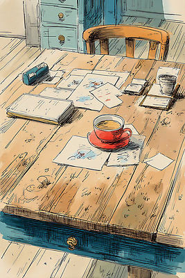 JPG 나무 문화 여유 커피 일러스트 탁자 아이디어 일상 컵 사무실 필기구 공간 기록 작업 스케치 편지 집중 오브젝트 그림 창의성 국내일러스트 AI일러스트 AI콘텐츠 식물 식기 감정 음료 가구 컨셉 비즈니스 문구용품 미술 라이프 파일형식