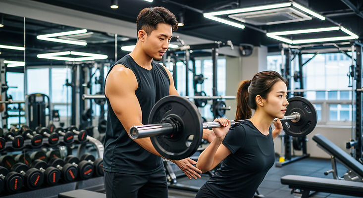 JPG 편집이미지 여자 남자 근육 건강 운동복 운동 헬스 힘 헬스장 도구 도움 연습 의료성형뷰티 스쿼트 편집실사 AI인물포토 AI콘텐츠 옷 컨셉 사람 CG 파일형식 운동자세 AI포토