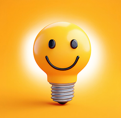 PSD 편집이미지 디자인 감정 백그라운드 전구 조명 아이디어 실내 미소 웃음 장식 노란색 주황색 개성 창의성 편집3D 컬러 컨셉 표정 내부 3D 파일형식