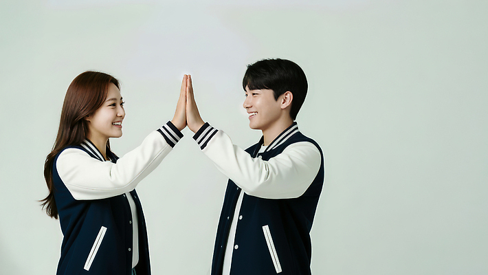 JPG 편집이미지 학생 여학생 남학생 티셔츠 모션 대학생라이프 실내 손바닥 대화 친구 청춘 마주보기 캠퍼스라이프 재킷 맞대기 소통 의료성형뷰티 편집실사 AI인물포토 AI콘텐츠 라이프스타일 손 여자 남자 대학생 컨셉 셔츠 관계 말하기 내부 외투 CG 파일형식 AI포토