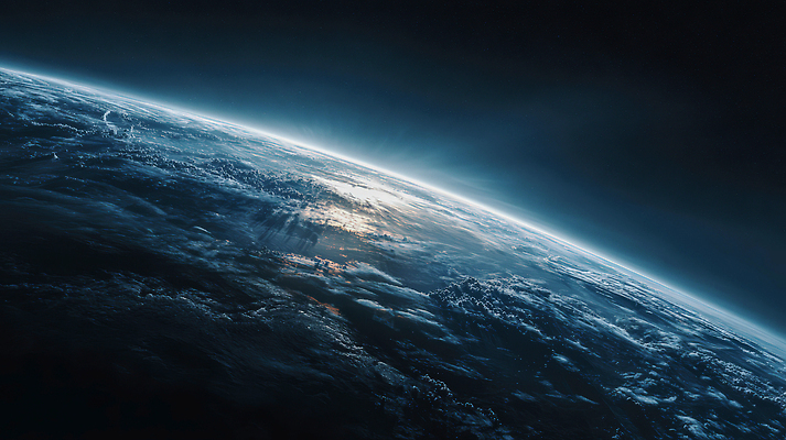 JPG 편집이미지 지구 바다 과학 곡선 자연 표면 빛 태양 반사 우주 환경 대기 관찰 우주선 지평선 은하수 현상 이미지편집 AI컴퓨터그래픽 AI콘텐츠 자연요소 선 모션 생태계 파일형식