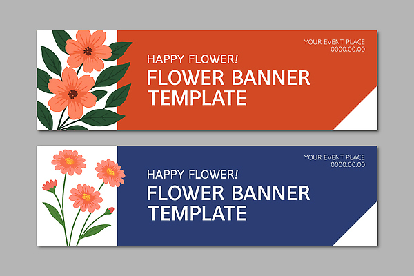 템플릿 디자인 배너 배너템플릿 가로배너 꽃 화초 컬러 패턴 도안 이벤트 그래픽 장식 현수막 알림 마케팅 배너세트 AI파일 식물 무늬 가로 세트 파일형식 벡터