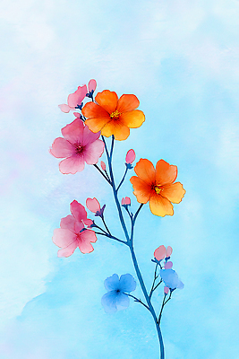 JPG 식물 디자인 꽃 예술 컬러 백그라운드 일러스트 자연 생명 풍경 봄 화려 머리핀 집중 조화 생동감 국내일러스트 AI일러스트 AI콘텐츠 계절 컨셉 장신구 생태계 파일형식