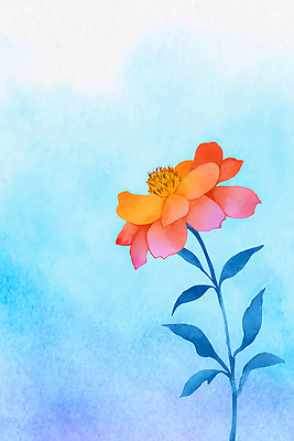 JPG 식물 꽃잎 꽃 예술 줄기 컬러 꽃다발 백그라운드 일러스트 자연 하늘 생명 수채화 풍경 장식 여름 조화 관상 색채 싱그러움 국내일러스트 AI일러스트 AI콘텐츠 계절 생태계 파일형식