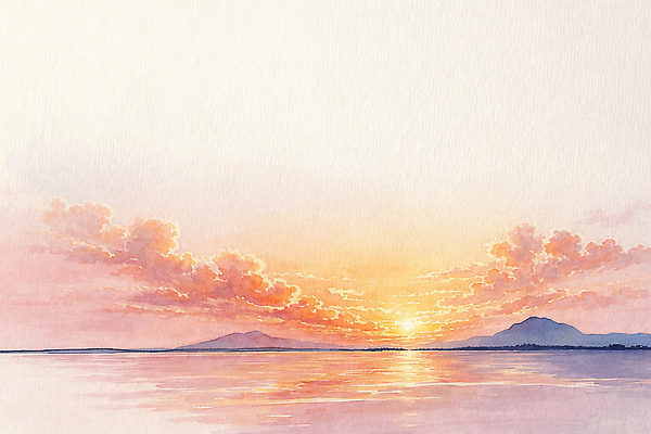 JPG 호수 컬러 일러스트 자연 하늘 날씨 산 풍경 물 태양 일출 환경 일몰 저녁 장면 국내일러스트 AI일러스트 AI콘텐츠 자연요소 노을 야간 생태계 파일형식