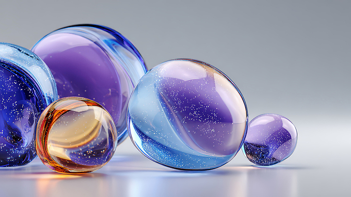 JPG 편집이미지 디자인 컬러 유리 탁자 조명 장식 파란색 반사 보라색 크기 구슬 오브젝트 장면 이미지편집 AI컴퓨터그래픽 AI콘텐츠 가구 재질 파일형식