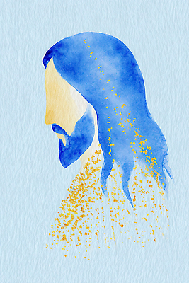 JPG 헤어스타일 디자인 남자 감정 기독교 얼굴 예술 컬러 일러스트 수채화 옆모습 파란색 표현 예수 묘사 그림 윤곽 창작 스타일 국내일러스트 AI일러스트 AI콘텐츠 종교 뷰포인트 사람 신체부위 신_종교 파일형식