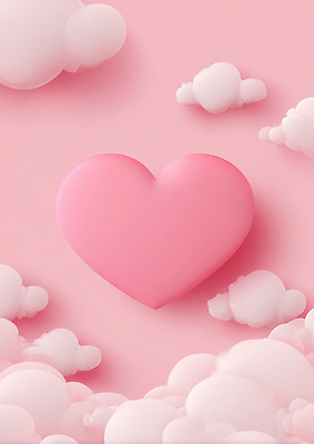 JPG 모양 편집이미지 감정 분홍색 백그라운드 발렌타인데이 사랑 하트 마음 장면 단순화된 이미지편집 AI컴퓨터그래픽 AI콘텐츠 컬러 데이이벤트 파일형식