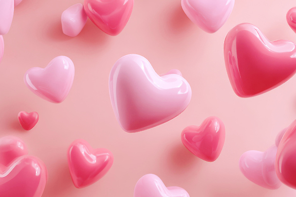 JPG 모양 편집이미지 디자인 기념일 예술 분홍색 컬러 백그라운드 발렌타인데이 사랑 이벤트 장식 하트 크기 이미지편집 AI컴퓨터그래픽 AI콘텐츠 감정 데이이벤트 파일형식