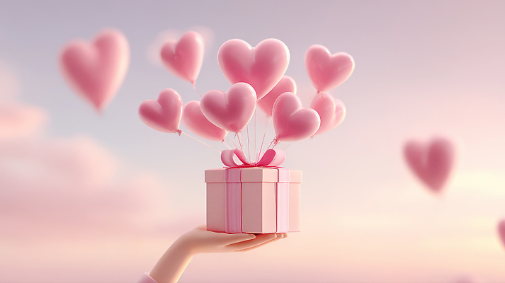 JPG 편집이미지 손 기념일 감정 분홍색 백그라운드 하늘 발렌타인데이 선물 사랑 기쁨 하트 축하 표현 소중 풍선 이미지편집 AI컴퓨터그래픽 AI콘텐츠 모양 컬러 컨셉 데이이벤트 이벤트 신체부위 파일형식