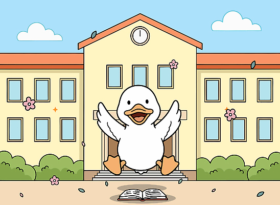 식물 건축물 교육 감정 조류 표정 사람 생태계 파일형식 벡터 오리 학교 책 꽃 건물 앞마당 동물 어린이 학습 즐거움 모션 자연 풍경 웃음 이미지 일러스트 국내일러스트 AI파일 입학 신학기