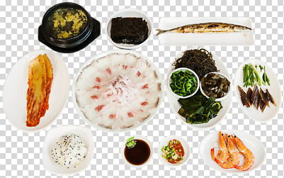 편집이미지 한식 음식 탁자 밥 반찬 새우 어류 요리 식사 해산물 즐거움 간장 PNG 북어 감정 가구 갑각류 수중동물 양념 파일형식