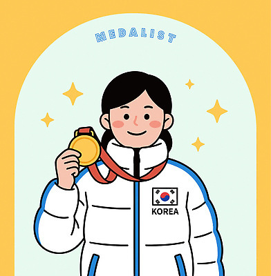 아시아 스포츠 올림픽 컨셉 표정 최고 메달 파일형식 벡터 금메달 한국 우승 웃음 운동선수 주목 모션 백그라운드 성공 자부심 연습 경쟁 챔피언 응원 포즈 기념 축하 국내일러스트 AI파일 일러스트 동계올림픽