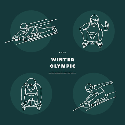계절 선 스포츠 올림픽 컨셉 스포츠시설 겨울스포츠 건강 파일형식 벡터 루지 운동선수 트랙 겨울 경기 평행 속도 포즈 협력 경기장 연습 경쟁 운동 국내일러스트 AI파일 일러스트 라인아트 동계올림픽