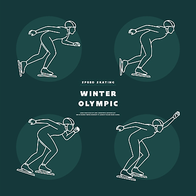 자연요소 계절 선 스포츠용품 스포츠 올림픽 컨셉 스포츠시설 건강 시합 스케이팅 파일형식 벡터 스피드스케이팅 동계올림픽 운동선수 얼음 경기 운동 협력 연습 포즈 레이싱 경기장 겨울 경쟁 스케이트 체육 국내일러스트 AI파일 일러스트 라인아트