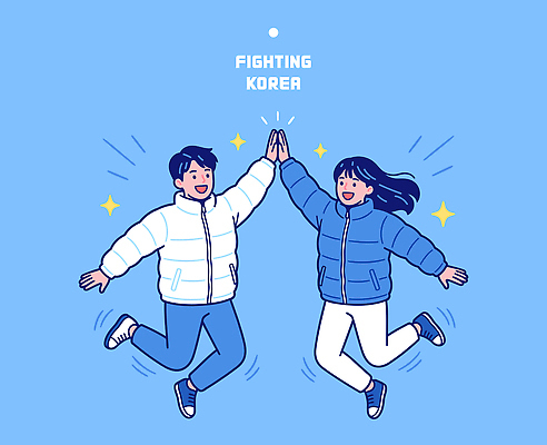 계절 감정 아시아 스포츠 컬러 올림픽 모션 운동선수 사람 신체부위 파일형식 벡터 겨울 손 기쁨 달리기 옷 남자 여자 장면 백그라운드 파란색 행복 즐거움 표현 협력 응원 한국 국내일러스트 동계올림픽 AI파일 일러스트 파이팅 국가대표