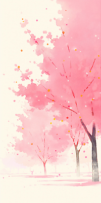 JPG 나무 식물 꽃 예술 분홍색 백그라운드 잎 일러스트 자연 수채화 거리 풍경 봄 벚꽃 그림 장면 화사함 조화 뷰티풀 색감 차분 국내일러스트 AI일러스트 AI콘텐츠 계절 컬러 컨셉 생태계 파일형식