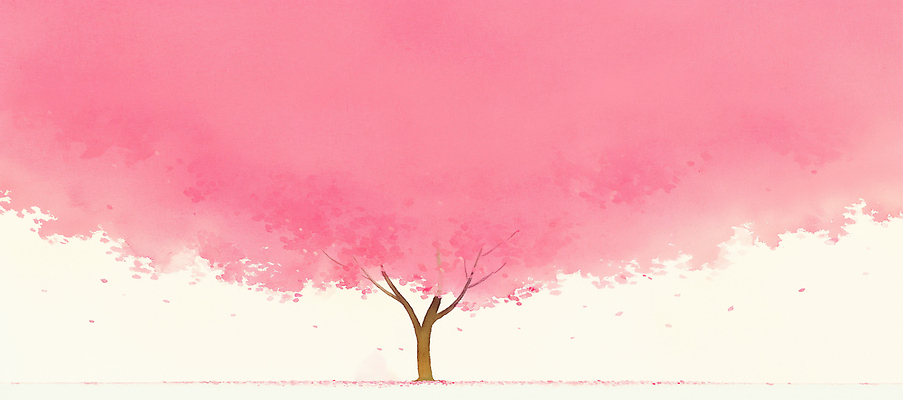 JPG 나무 식물 계절 꽃잎 꽃 분홍색 컬러 백그라운드 일러스트 자연 풍경 여름 환경 일몰 봄 나뭇가지 뷰티풀 차분 국내일러스트 AI일러스트 AI콘텐츠 컨셉 노을 생태계 파일형식