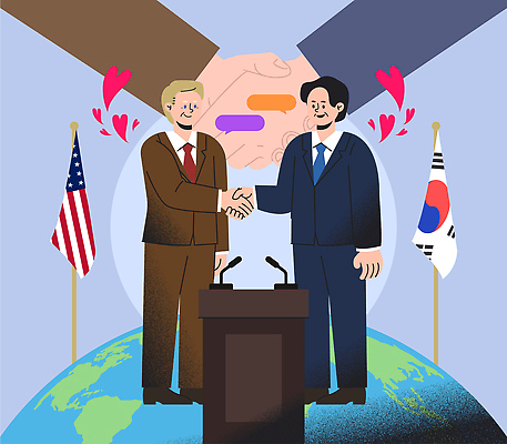 나라 상징 일러스트 관계 회의 협력 악수 한국 협상 글로벌 믿음 미국 발전 국기 토론 국제 외교 정치 파트너십 Handshake 국내일러스트 AI파일 감정 아시아 컨셉 북아메리카 비즈니스 손짓 파일형식 벡터