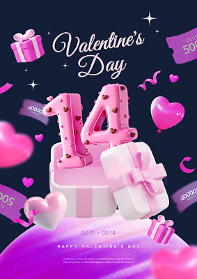 PSD 편집이미지 기념일 분홍색 발렌타인데이 선물 사랑 장식 친구 상자 숫자 파티 케이크 초콜릿 하트 축하 생일 이미지편집 모양 문자 감정 컬러 컨셉 관계 데이이벤트 디저트 이벤트 파일형식