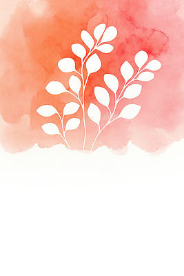 JPG 모양 식물 디자인 예술 분홍색 컬러 백그라운드 잎 겨울 일러스트 자연 수채화 그림자 그래픽 장식 주황색 흰색 그림 원예 단순화된 창작 국내일러스트 AI일러스트 AI콘텐츠 계절 취미 생태계 파일형식