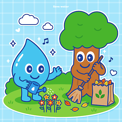 자연요소 식물 감정 컨셉 모션 자연 문화예술 보호 사회이슈 생태계 파일형식 벡터 줍기 물 나무 캐릭터 꽃 잎 물주기 쓰레기줍기 환경 정원 관리 생명 쓰레기 동물 음악 즐거움 컬러 일러스트 국내일러스트 AI파일 자연보호 환경보전 물방울