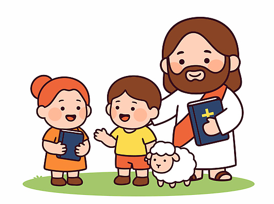 감정 종교 다수 컨셉 종교용품 포유류 관계 사람 책 신_종교 파일형식 벡터 예수 성경 교훈 어린이 교육 기쁨 함께함 이야기 양 사랑 믿음 친구 가족 경전 소통 여러명 그림 일러스트 국내일러스트 AI파일 천주교 기독교