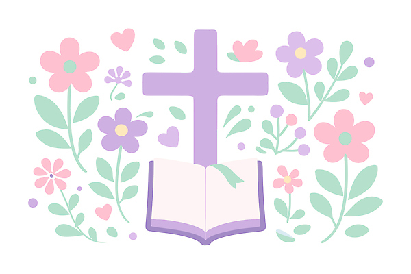 식물 감정 종교 종교용품 생태계 파일형식 벡터 십자가 성경 꽃 표현 기독교 예배 디자인 사랑 희망 기도 자연 컬러 장식 문화 일러스트 국내일러스트 AI파일