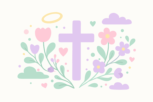 식물 감정 종교 컨셉 생태계 파일형식 벡터 십자가 꽃 하늘 사랑 마음 그림 자연 컬러 예술 기도 백그라운드 평화 뷰티풀 행복 일러스트 국내일러스트 AI파일 기독교