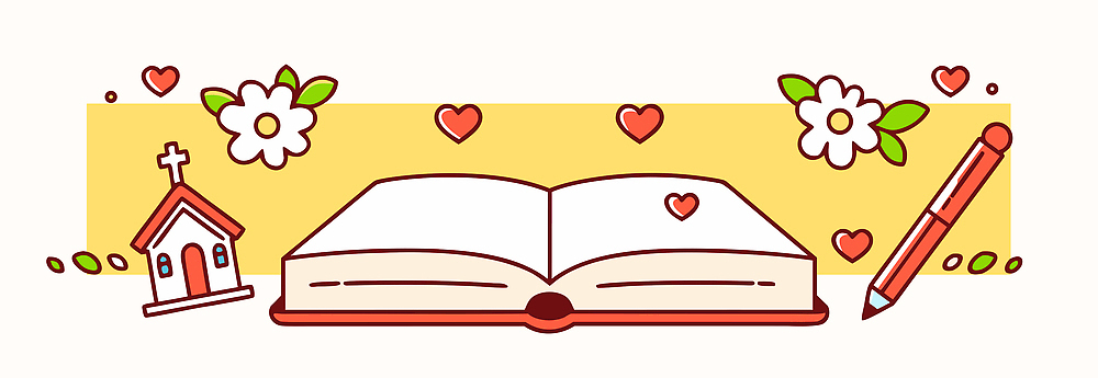 모양 식물 감정 종교 종교용품 종교건축 건물 라이프 필기구 파일형식 벡터 일기 사랑 꽃 하트 교회 펜 기록 이야기 장면 문서 표현 일상 오브젝트 디자인 예술 테마 믿음 AI파일 일러스트 국내일러스트 배너 기독교 성경