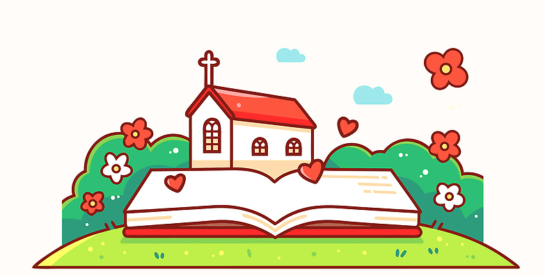 모양 식물 감정 종교 컬러 종교용품 종교건축 건물 생태계 파일형식 벡터 책 교회 꽃 하트 그림 자연 공간 풍경 행복 사랑 문화 예술 백그라운드 빨간색 초록색 하늘 세계 AI파일 일러스트 국내일러스트 배너 기독교 성경