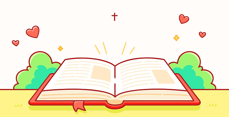 자연요소 모양 식물 시선 종교 종교용품 모션 휴식 생태계 파일형식 벡터 책 독서 나무 하트 페이지 응시 컬러 하늘 공간 조용 빛 태양 자연 문학 종이 이야기 휴식처 상상 벌어짐 AI파일 일러스트 국내일러스트 배너 기독교 성경