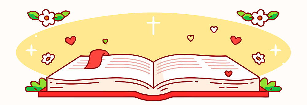 모양 식물 감정 종교 컬러 종교용품 생태계 파일형식 벡터 책 꽃 하트 노란색 그림 디자인 페이지 독서 사랑 자연 예술 장식 심볼 탐험 이야기 상상 AI파일 일러스트 국내일러스트 배너 기독교 성경