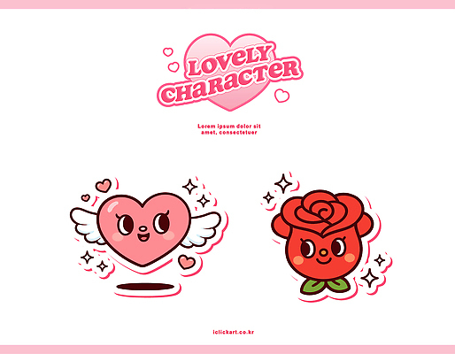캐릭터 디자인 행복 감정 컬러 날개 일러스트 선물 사랑 이벤트 그래픽 친구 장미 기쁨 하트 표현 스타일 일러캐릭터 AI파일 모양 꽃 관계 파일형식 벡터
