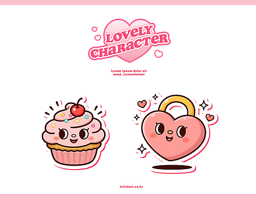 모양 캐릭터 디자인 컬러 일러스트 디저트 장식 과자 귀여움 하트 마음 표현 체리 달콤 컵케이크 스프링클 일러캐릭터 AI파일 음식 컨셉 과일 케이크 맛 파일형식 벡터