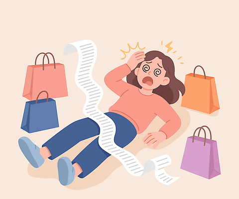 여자 감정 일러스트 휴식 바닥 스트레스 피곤 사람 쇼핑 쇼핑백 거래 영혼 소비 가격 쇼핑몰 오브젝트 영수증 아이템 계산서 낙담 텅장 국내일러스트 AI파일 컨셉 가방 금융 합성어 파일형식 벡터