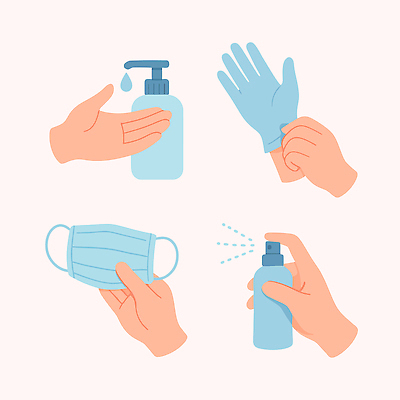 손 장갑 일러스트 의학 건강 마스크 안전 손짓 생활 청결 보호 위생 준비 예방 감염 스프레이 손씻기 습관 세정제 소독 사회적거리두기 국내일러스트 AI파일 잡화 캠페인 컨셉 모션 신체부위 위생용품 씻기 파일형식 벡터