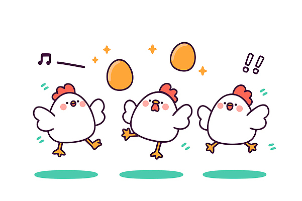 동물 캐릭터 행복 음악 컬러 일러스트 모션 생명 농장 귀여움 계란 알 게임 닭 유머 묘사 즐거움 닭캐릭터 장면 조화 국내일러스트 AI파일 감정 동물캐릭터 컨셉 농업 놀이 조류 문화예술 파일형식 벡터