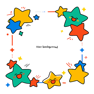 디자인 감정 별 어린이 컬러 백그라운드 일러스트 아이디어 프레임 웃음 그래픽 장식 장난감 표현 즐거움 그림 작품 창의성 국내일러스트 AI파일 자연요소 컨셉 표정 미술 사람 파일형식 벡터