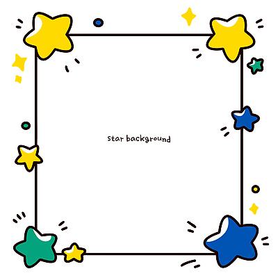 모양 문양 디자인 별 컬러 백그라운드 일러스트 모션 프레임 그래픽 장식 초록색 파란색 노란색 다양 배열 창의성 국내일러스트 AI파일 자연요소 다수 파일형식 벡터