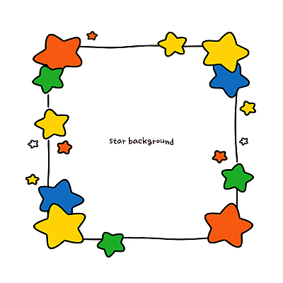 도형 디자인 별 어린이 컬러 백그라운드 패턴 일러스트 프레임 장식 초록색 파란색 노란색 주황색 테두리 즐거움 오브젝트 그림 창의성 국내일러스트 AI파일 자연요소 감정 무늬 사람 파일형식 벡터